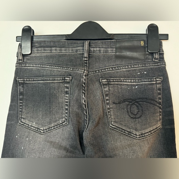 R13 Kate Skinny Ankle Jeans with Distressed High Cuff - Picture 7 of 10